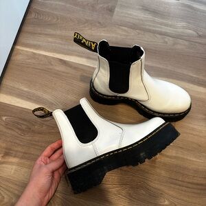 Dr. Martens Black and White Platform Boots